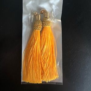 Yellow tassel earrings